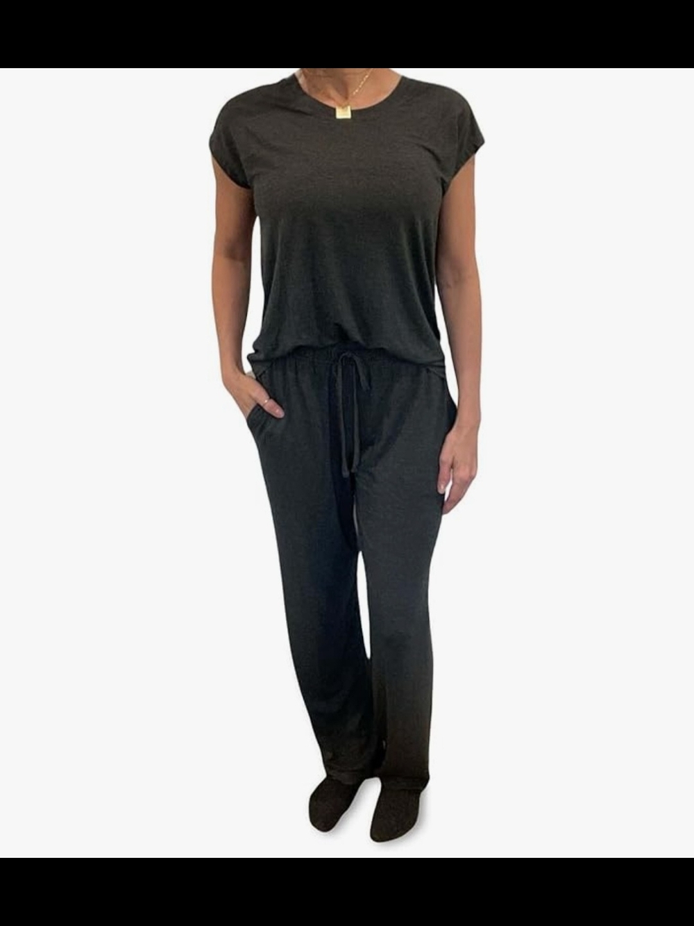Women's Charcoal Gray Loungewear Set ( 3 PIECE)